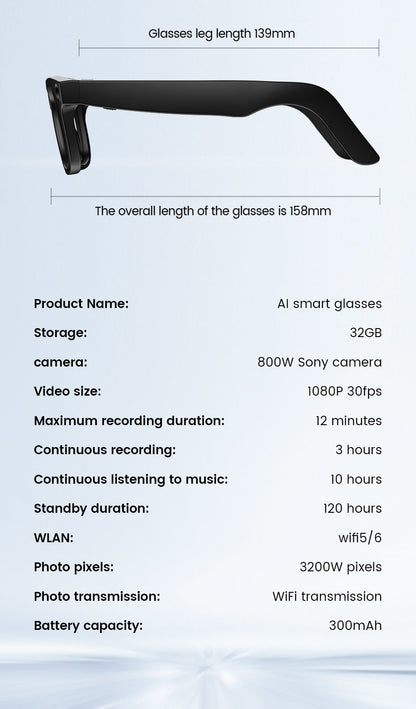 Just Tekk 3-in-1 AI Powered Smart Camera Sunglasses