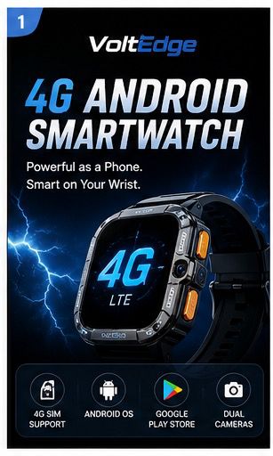 VoltEdge - The 4G Android Smartwatch That Puts a Smartphone on Your Wrist With Dual Cameras SIM Support, GPS, and Play Store Access
