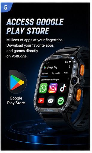 VoltEdge - The 4G Android Smartwatch That Puts a Smartphone on Your Wrist With Dual Cameras SIM Support, GPS, and Play Store Access