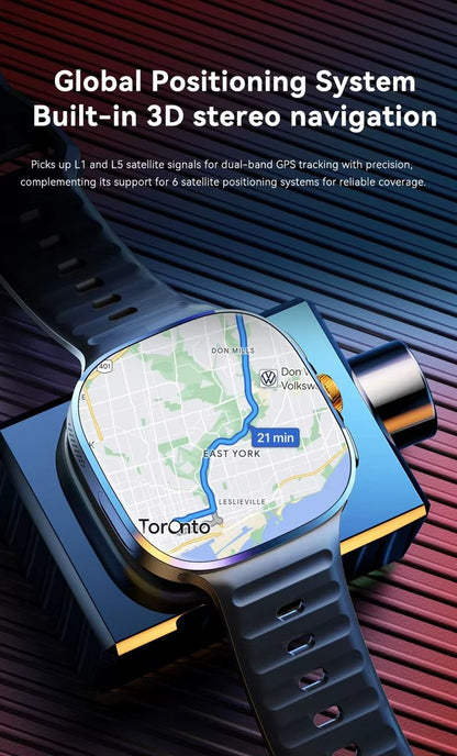 Just Tekk Omnitrix Classic 4G Android Smartwatch with Dual Cameras, SIM Support, GPS, and Play Store Access