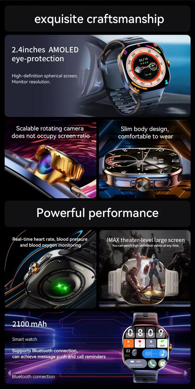 Just Tekk Omnitrix Classic 4G Android Smartwatch with Dual Cameras, SIM Support, GPS, and Play Store Access